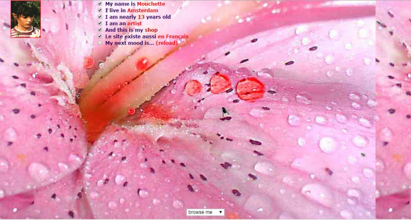 Martine Neddan. Mouchette.org. Página inicial.