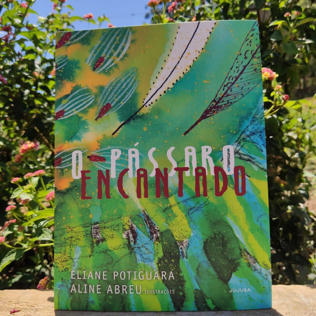 Imagem de capa. Livro infantil. O pássaro encantado. Eliane Potiguara. Aline Abreu.