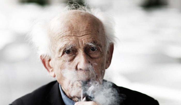 Imagem de capa. Zygmunt Bauman. Fotografia. Modernidade Líquida