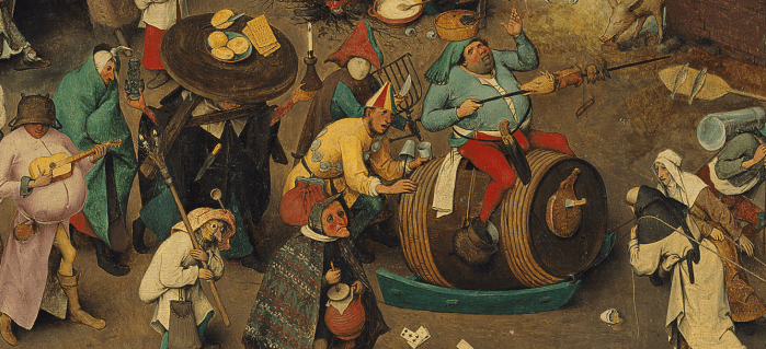Pieter Bruegel. A batalha entre o Carnaval e a Quaresma. Detalhe
