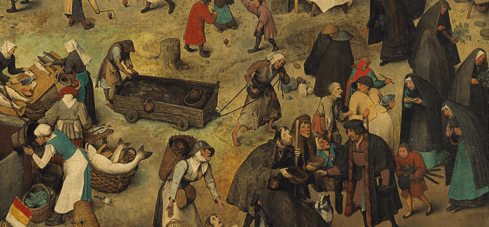 Pieter Bruegel. A batalha entre o Carnaval e a Quaresma. Detalhe