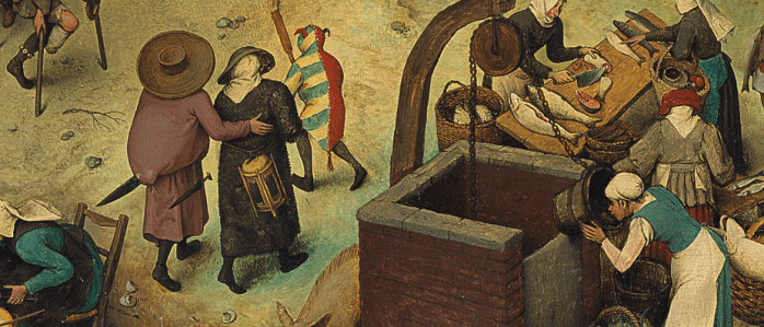 Pieter Bruegel. A batalha entre o Carnaval e a Quaresma. Detalhe