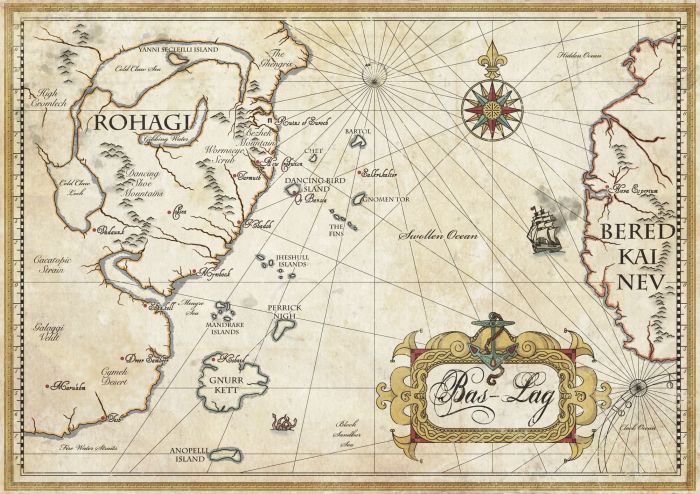 Mapa de Bas-Lag. Ilustração.