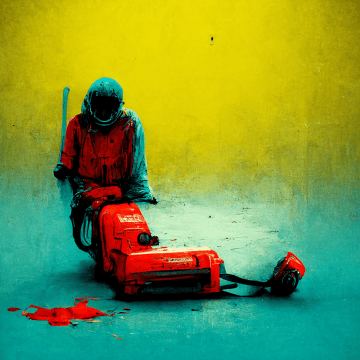 Ilustração. A morte do vizinho da serra elétrica. Rodrigo Hipólito.