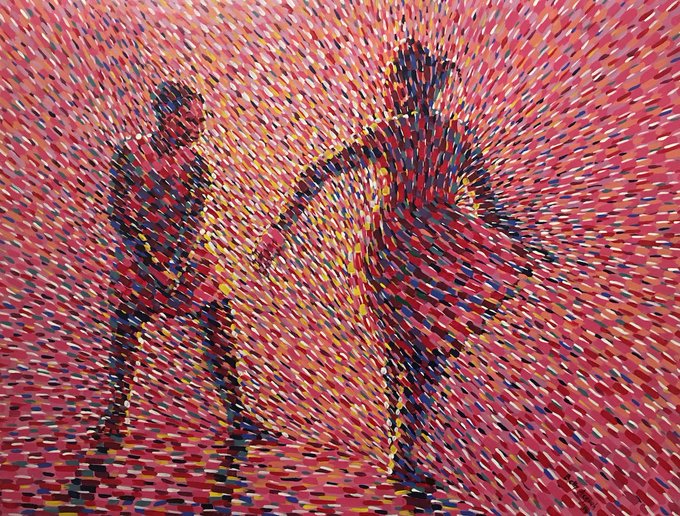 Crianças de coração, de Betty Acquah, pintura, 2016.