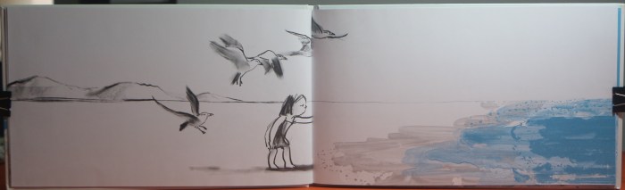 "Onda", de Suzy Lee. Ilustração interna.